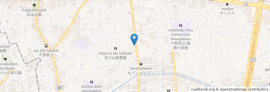 Mapa de ubicacion de ハーモニー en 日本, 東京都, 中野区.
