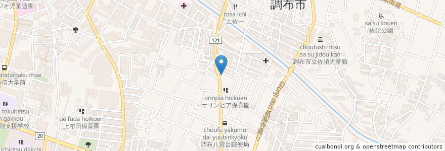 Mapa de ubicacion de はまかつ en Japan, 東京都, 調布市.