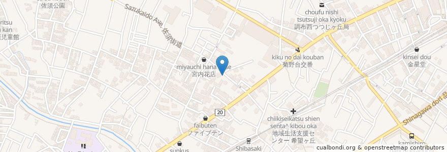 Mapa de ubicacion de 笑左衛門 en 日本, 东京都/東京都, 調布市.