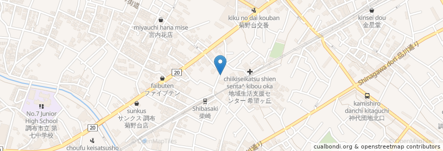 Mapa de ubicacion de The noon en Japão, Tóquio, 調布市.