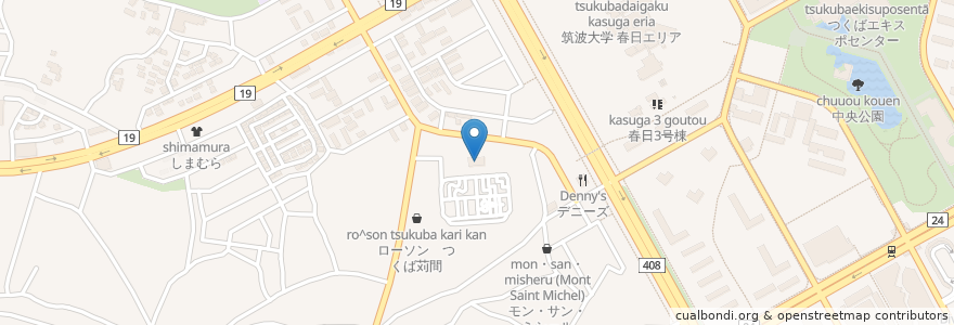 Mapa de ubicacion de 学園中央自動車学校 en Japonya, 茨城県, つくば市.