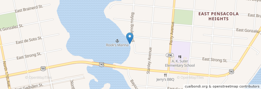 Mapa de ubicacion de Marina Oyster Barn en Amerika Syarikat, Florida, Escambia County, Pensacola.