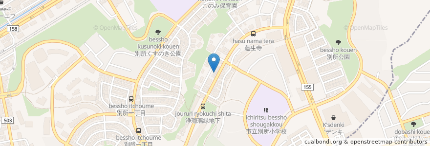 Mapa de ubicacion de 手うち蕎麦 古譚 en 日本, 東京都, 八王子市.