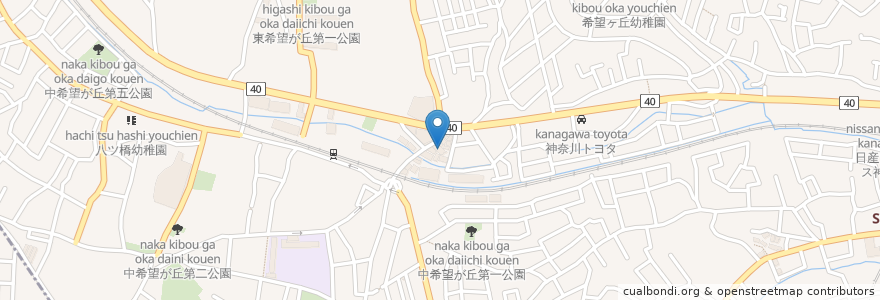 Mapa de ubicacion de きらぼし銀行 en 일본, 가나가와현, 요코하마시, 旭区.