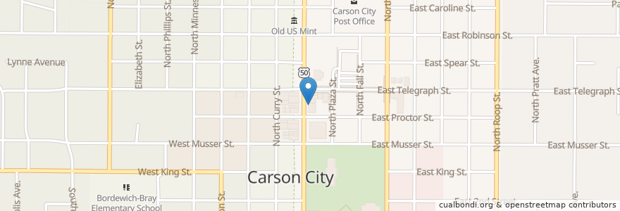 Mapa de ubicacion de Garibaldi's Ristorante Italiano en 美利坚合众国/美利堅合眾國, 内华达州 / 內華達州, Carson City, Carson City.