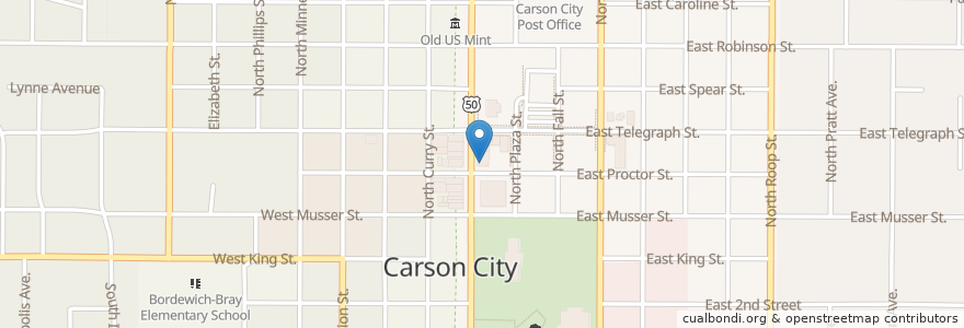 Mapa de ubicacion de Jimmy G's Cigar Bar en United States, Nevada, Carson City, Carson City.