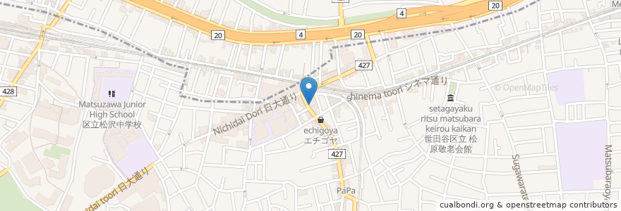 Mapa de ubicacion de ココカラファイン en 일본, 도쿄도, 世田谷区.