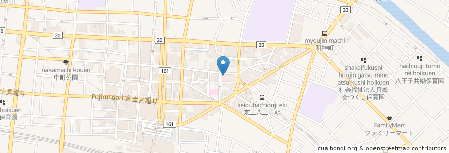 Mapa de ubicacion de QOLサポート　クオール薬局京王八王子店 en 日本, 東京都, 八王子市.