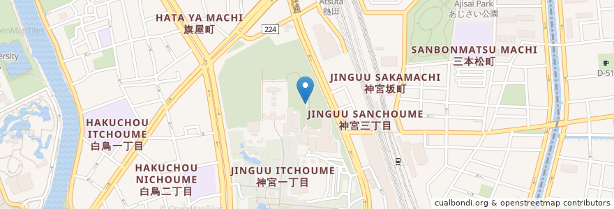 Mapa de ubicacion de 清水社 en Japão, 愛知県, Nagoia, 熱田区.