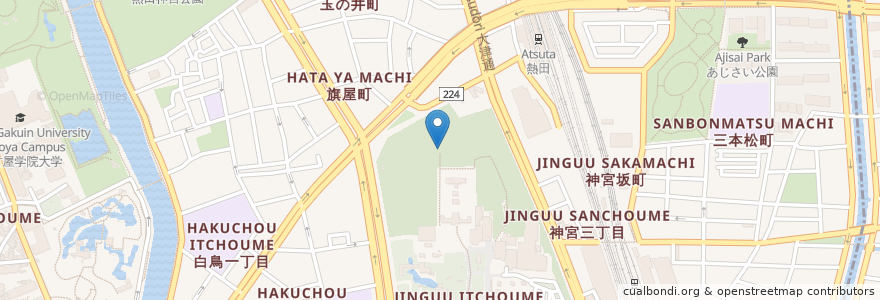 Mapa de ubicacion de 一之御前神社 en 日本, 爱知县, 名古屋市, 熱田区.