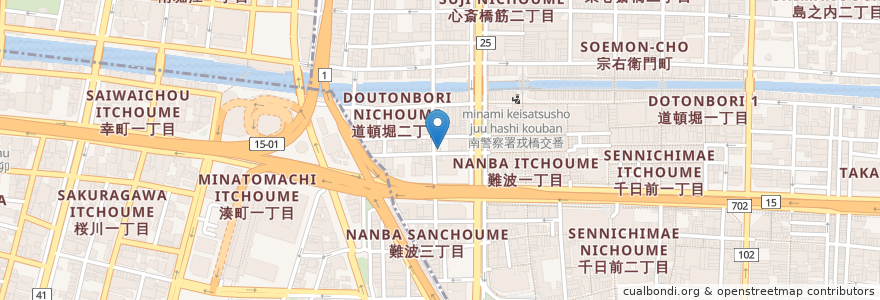 Mapa de ubicacion de とみ多 en Japan, Osaka Prefecture, Osaka, Chuo.