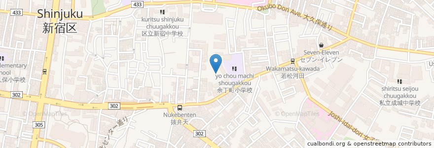 Mapa de ubicacion de 警視庁第八機動隊 en 日本, 东京都/東京都, 新宿区/新宿區.