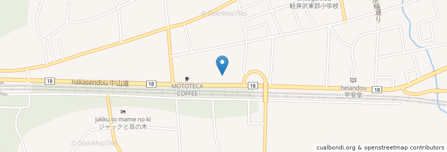 Mapa de ubicacion de 軽井沢警察署 en 日本, 長野県, 北佐久郡, 軽井沢町.