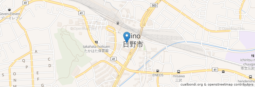 Mapa de ubicacion de マリベン en Japan, Tokyo, Hino.
