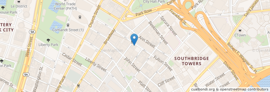 Mapa de ubicacion de Dunkin' Donuts en États-Unis D'Amérique, New York, New York, New York County, Manhattan Community Board 1, Manhattan.