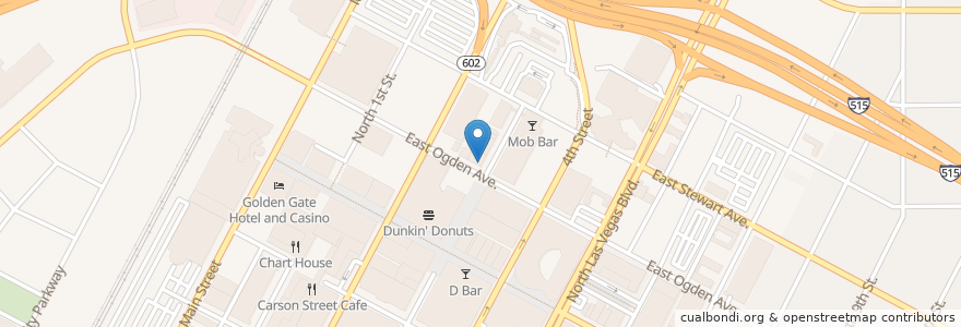 Mapa de ubicacion de Pizza Rock - Downtown en الولايات المتّحدة الأمريكيّة, نيفادا, Clark County, Las Vegas.
