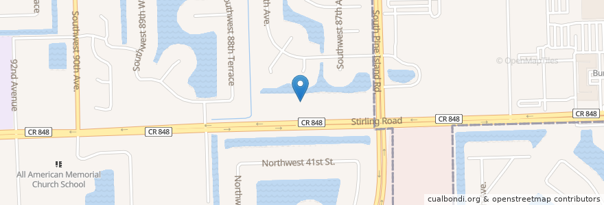 Mapa de ubicacion de Cold Stone Creamery en United States, Florida, Broward County, Cooper City.
