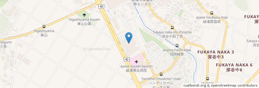 Mapa de ubicacion de 綾瀬市文化会館 en 日本, 神奈川県, 綾瀬市.