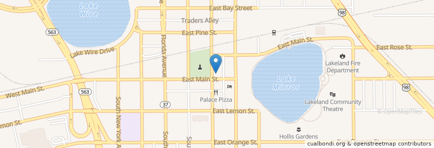 Mapa de ubicacion de Harry's Seafood Bar and Grille en 美利坚合众国/美利堅合眾國, 佛罗里达州/佛羅里達州, Polk County, Lakeland.