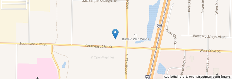 Mapa de ubicacion de Kum & Go en Amerika Syarikat, Arkansas, Benton County, Bentonville.