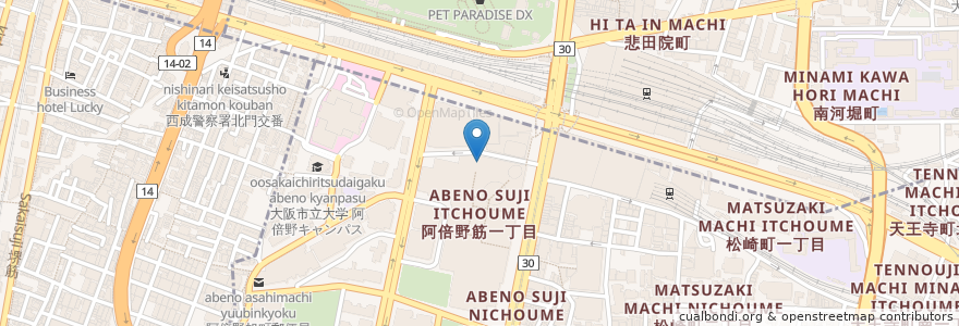 Mapa de ubicacion de 鷄魚キッチンゆう en 일본, 오사카부, 오사카, 阿倍野区.