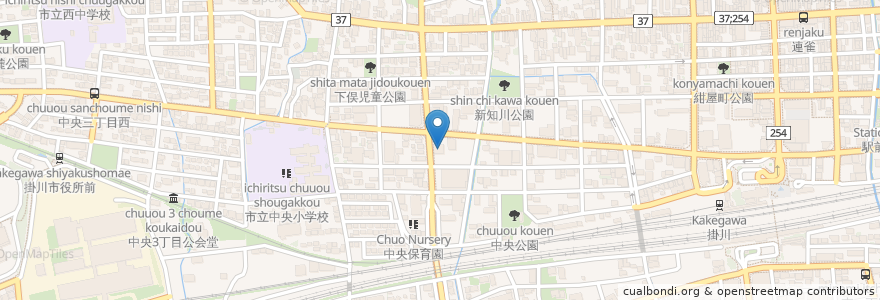 Mapa de ubicacion de マクドナルド en 日本, 静岡県, 掛川市.