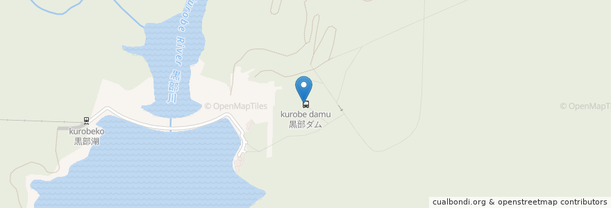 Mapa de ubicacion de 黒部ダム en Japón, Prefectura De Toyama, 中新川郡, 立山町.