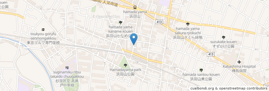 Mapa de ubicacion de 杉並薬品 en Япония, Токио, Сугинами.