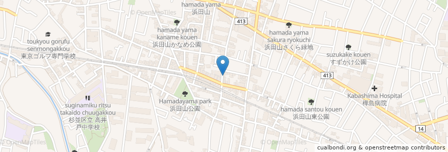 Mapa de ubicacion de 荒井耳鼻咽喉科医院 en Japonya, 東京都, 杉並区.