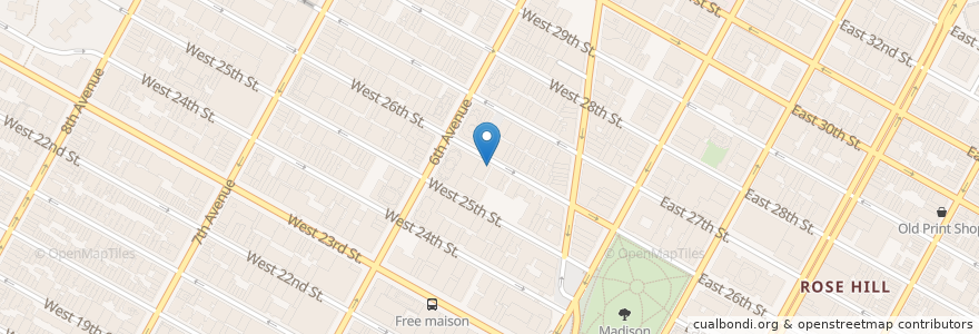 Mapa de ubicacion de Hanjan en Соединённые Штаты Америки, Нью-Йорк, Нью-Йорк, Округ Нью-Йорк, Манхэттен, Manhattan Community Board 5.