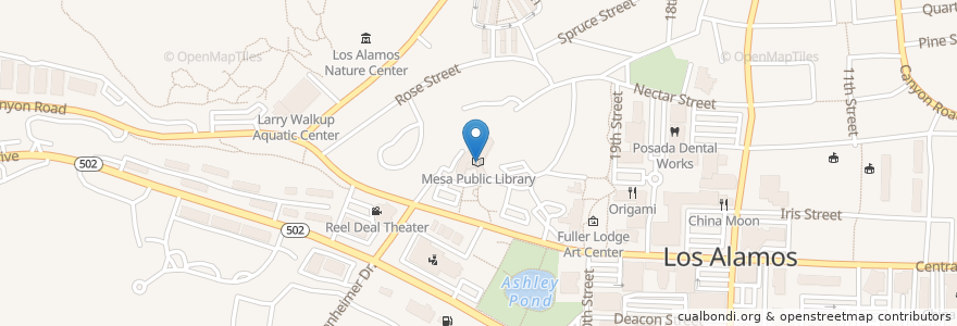Mapa de ubicacion de Mesa Public Library en ایالات متحده آمریکا, نیومکزیکو, Los Alamos County, Los Alamos.