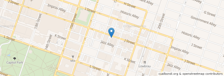 Mapa de ubicacion de The Bread Store en United States, California, Sacramento County, Sacramento.