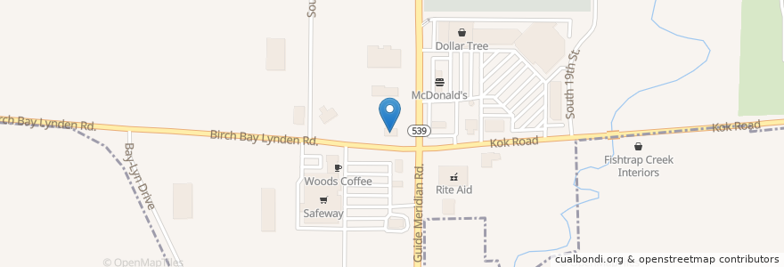 Mapa de ubicacion de Bob's Burgers and Brew en アメリカ合衆国, ワシントン州, Whatcom County, Lynden.