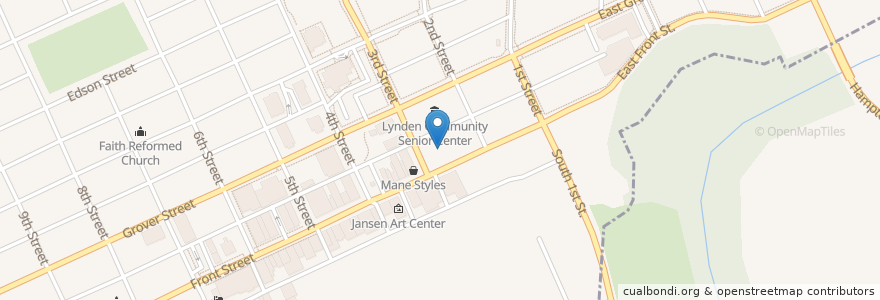 Mapa de ubicacion de U.S. Bank - Lynden Office en アメリカ合衆国, ワシントン州, Whatcom County, Lynden.