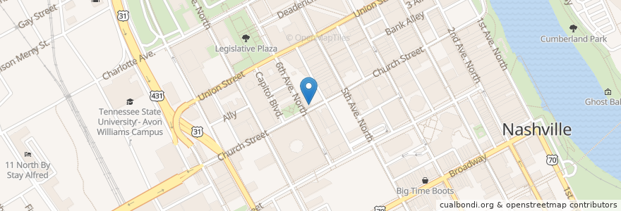 Mapa de ubicacion de Oscar's Taco Shop en United States, Tennessee, Nashville-Davidson.