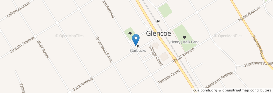 Mapa de ubicacion de Walgreens en アメリカ合衆国, イリノイ州, Glencoe.