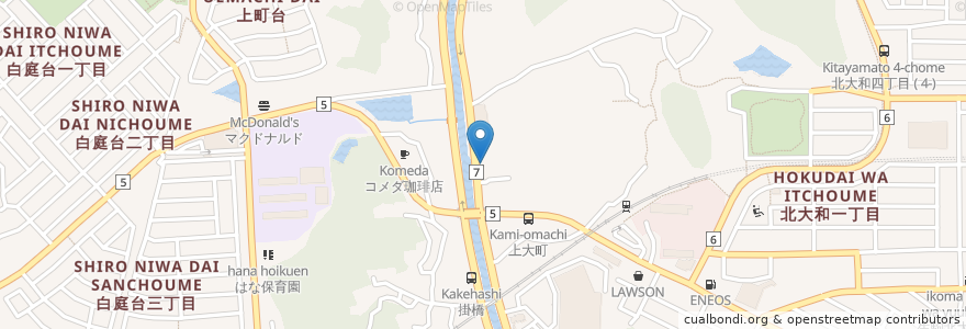Mapa de ubicacion de ワンカルビプラス en 日本, 奈良県, 生駒市.