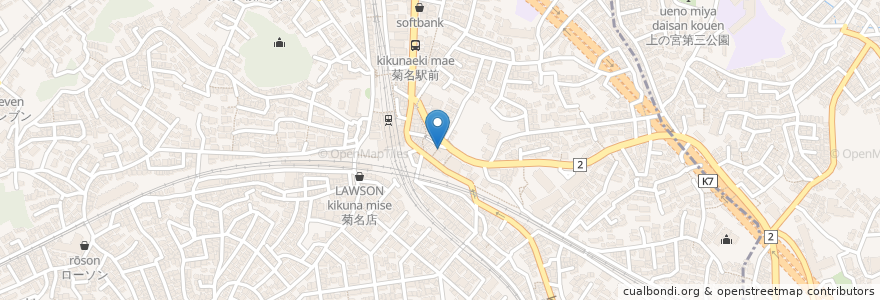 Mapa de ubicacion de 黒ひげ en ژاپن, 神奈川県, 横浜市, 港北区.