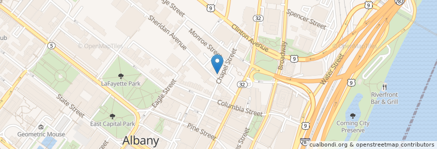 Mapa de ubicacion de dp An American Brasserie en 미국, 뉴욕, Albany County, Albany.