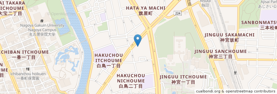 Mapa de ubicacion de 福重寺 en Japão, 愛知県, Nagoia, 熱田区.