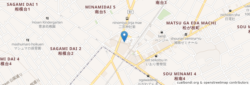 Mapa de ubicacion de 小田急相模原駅北口 en Japon, Préfecture De Kanagawa, 相模原市, 南区.