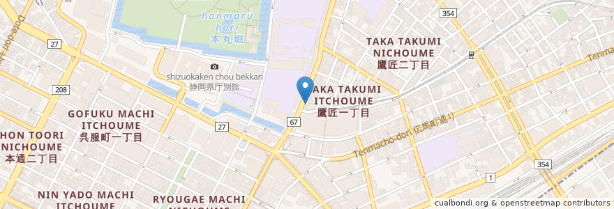 Mapa de ubicacion de 西洋食堂 PaPa en 日本, 静冈县, 静岡市, 葵区.