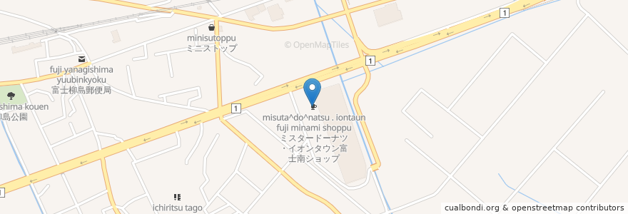 Mapa de ubicacion de Mister Donut en Japan, Shizuoka Prefecture, Fuji.