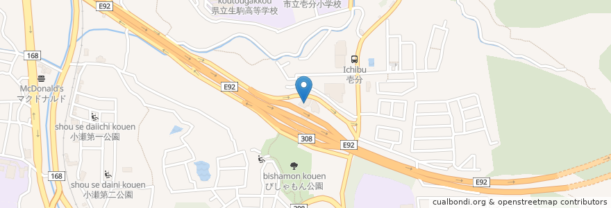 Mapa de ubicacion de 高速道路交通警察隊小瀬分駐隊 en Japon, Préfecture De Nara, 生駒市.