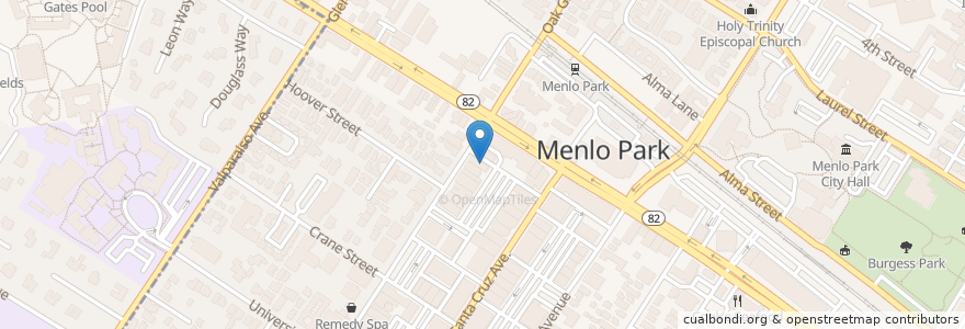 Mapa de ubicacion de Piccolo en United States, California, San Mateo County, Menlo Park.