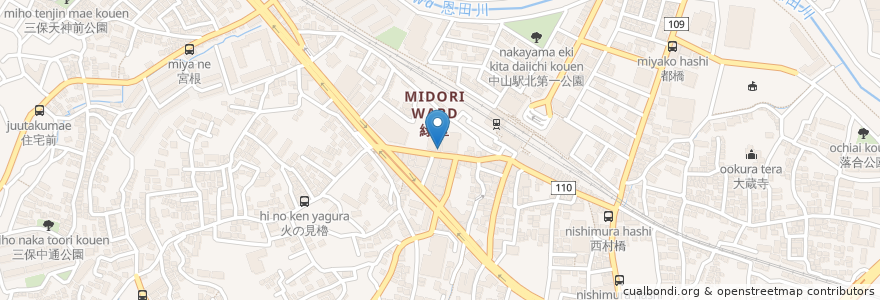 Mapa de ubicacion de すき家 en Jepun, 神奈川県, 横浜市, 緑区.