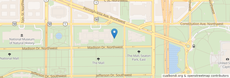 Mapa de ubicacion de Cascades Cafe en Verenigde Staten, Washington D.C., Washington.