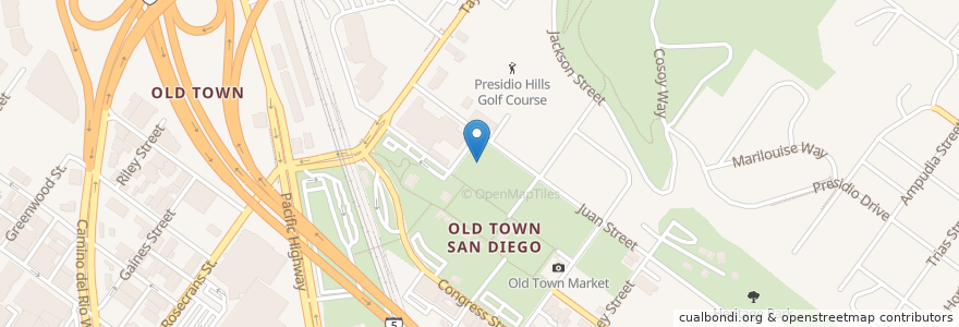 Mapa de ubicacion de Casa de Reyes en United States, California, San Diego County, San Diego.