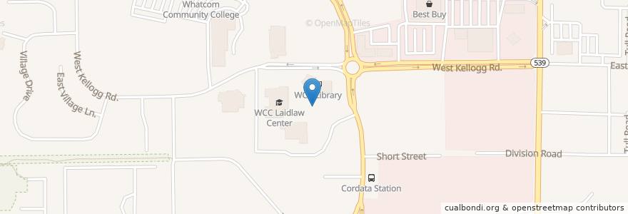 Mapa de ubicacion de WCC Baker Building en Verenigde Staten, Washington, Whatcom County, Bellingham.