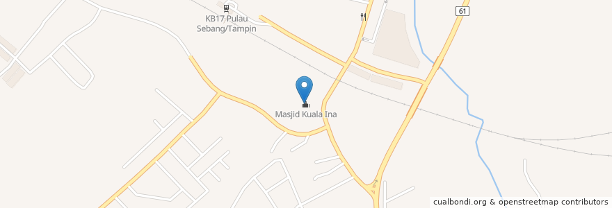 Mapa de ubicacion de Masjid Kuala Ina en Malaysia, Melaka, Alor Gajah.